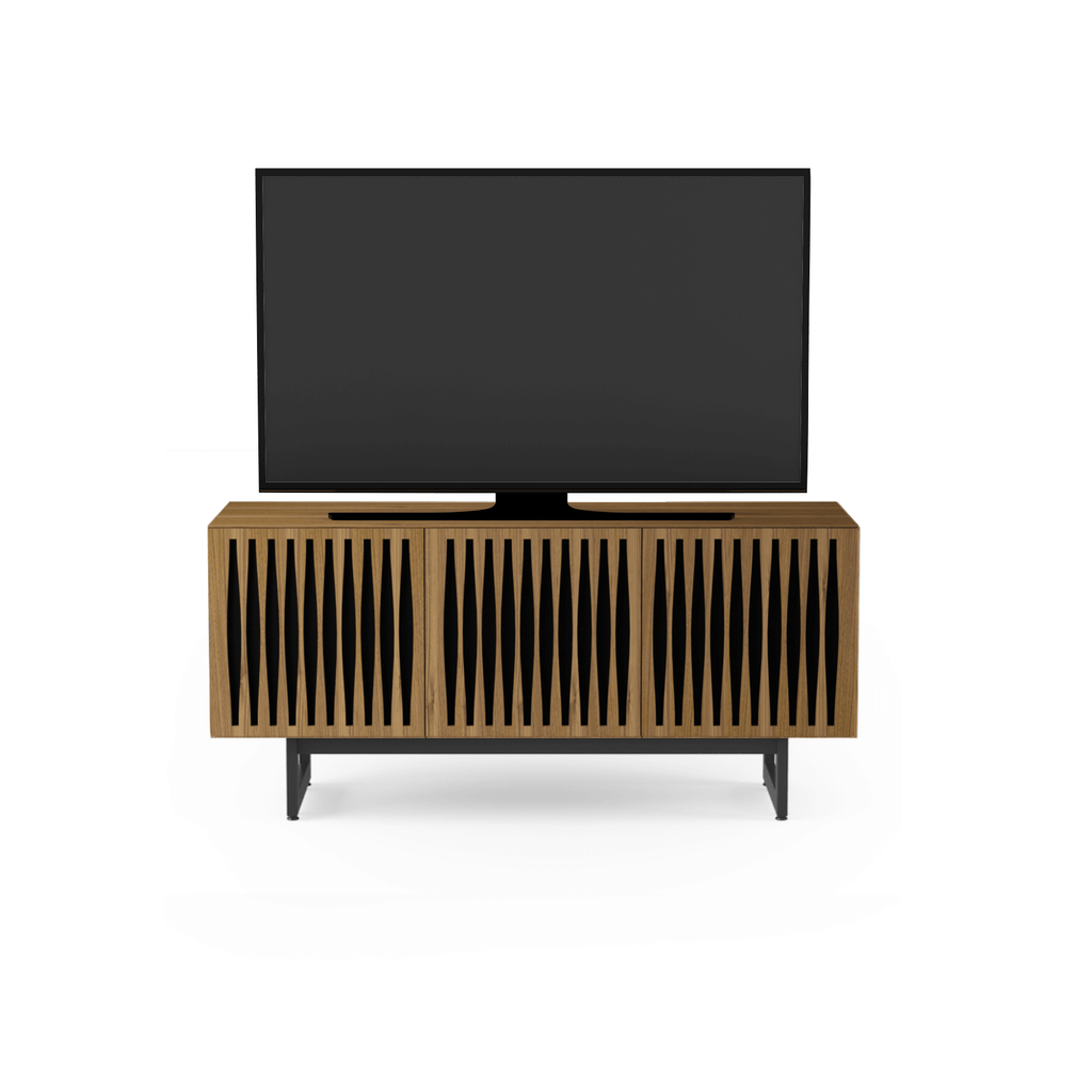 Meuble TV en noyer naturel de style Mid-Century pour salon