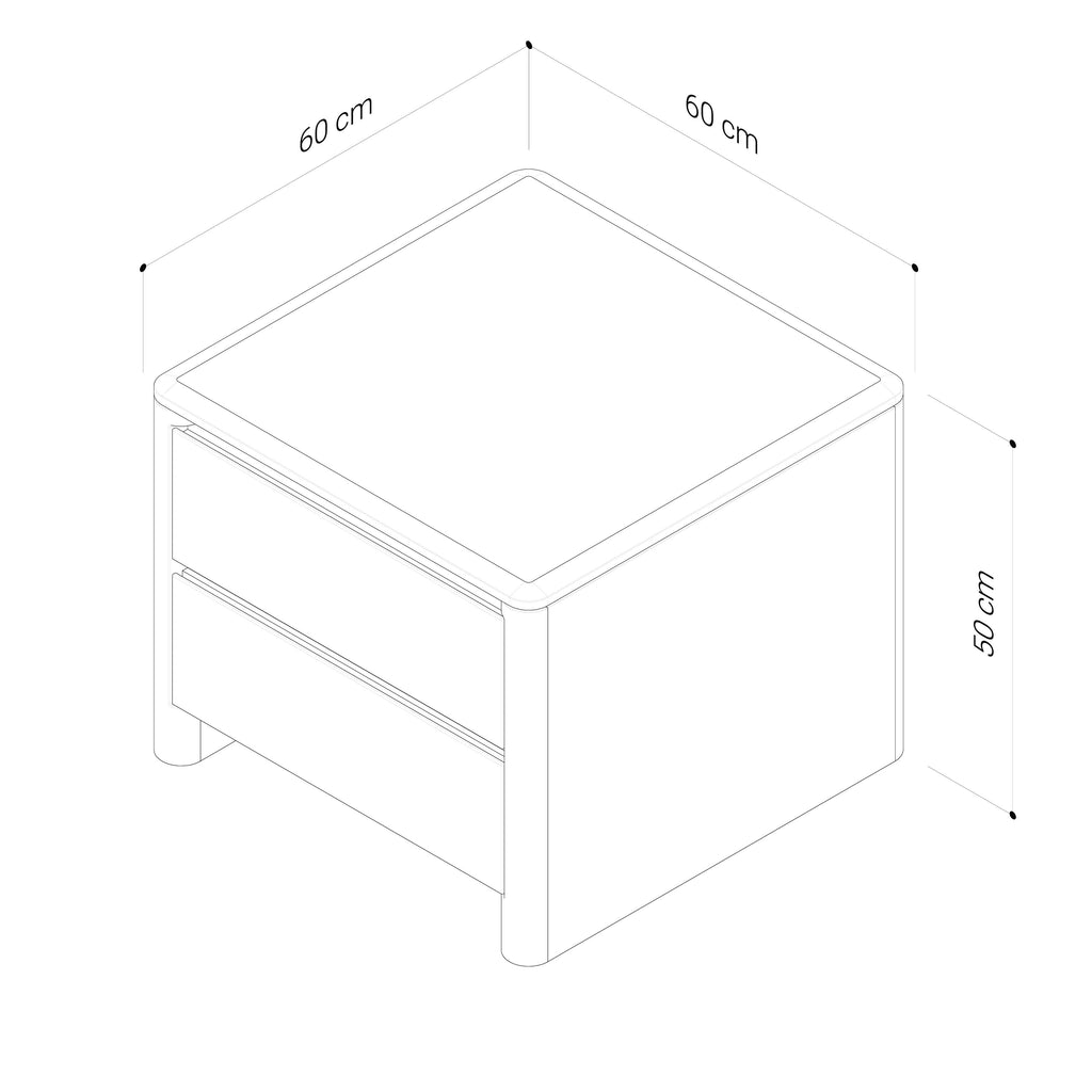 Table de chevet minimaliste naturelle avec tiroir à fermeture douce pour chambre à coucher