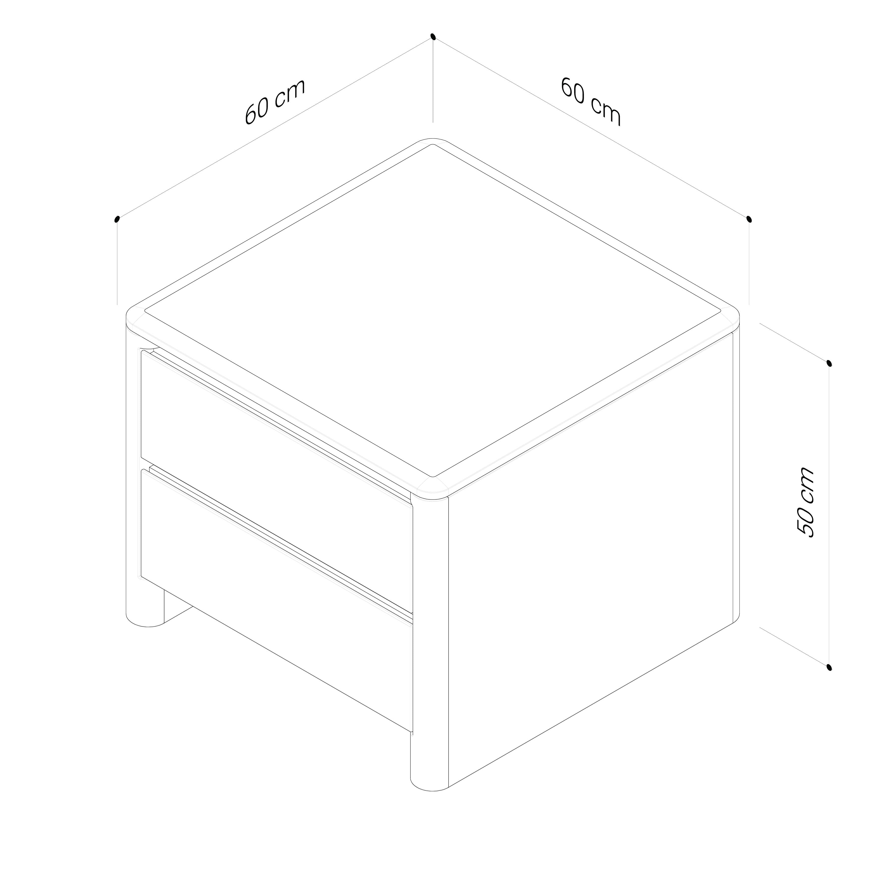 Table de chevet minimaliste naturelle avec tiroir à fermeture douce pour chambre à coucher