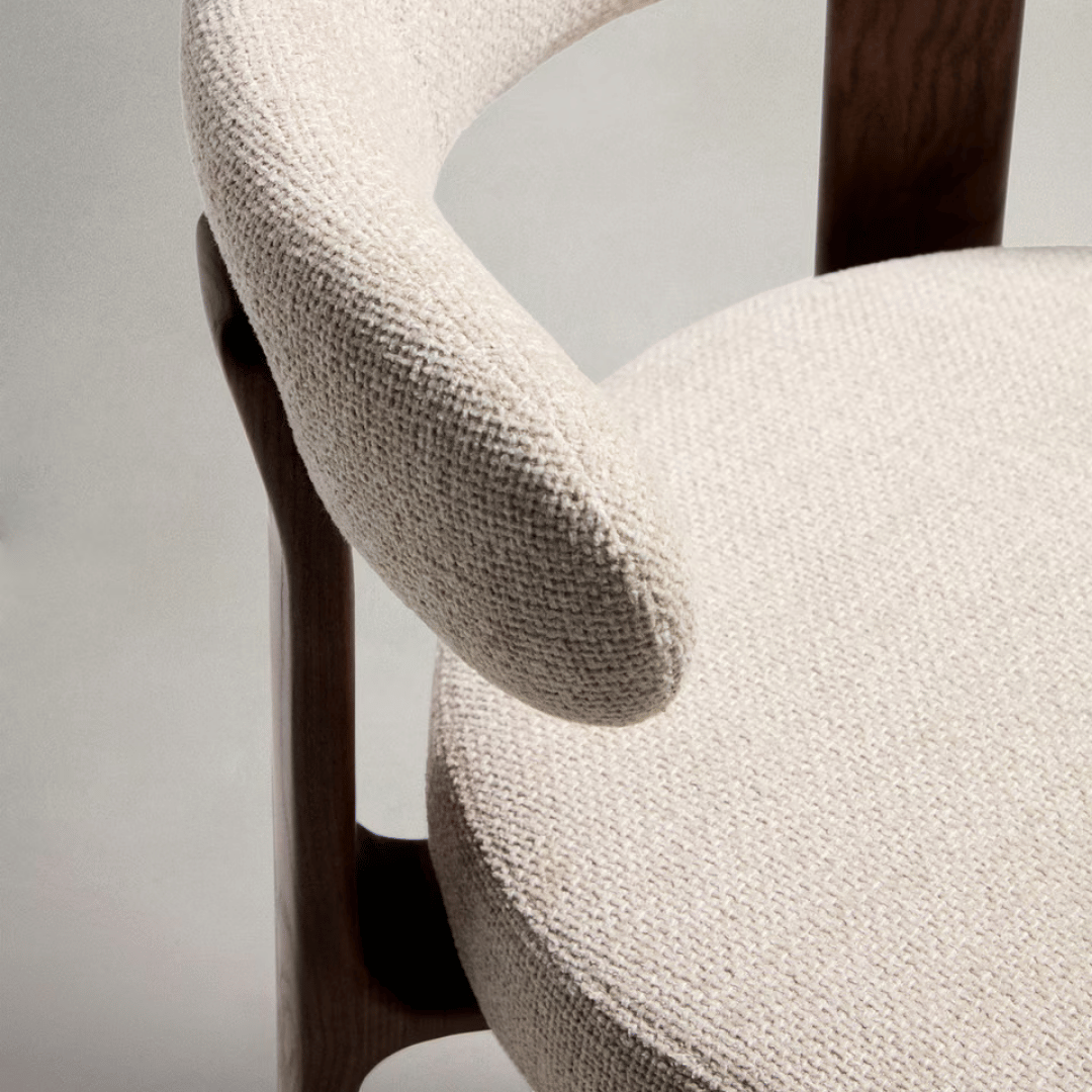 Tabouret de bar en noyer brun Mid-Century avec mousse haute densité et pieds en bois pour cuisine