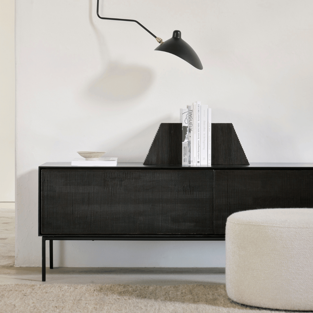 Meuble TV moderne noir en métal pour le salon