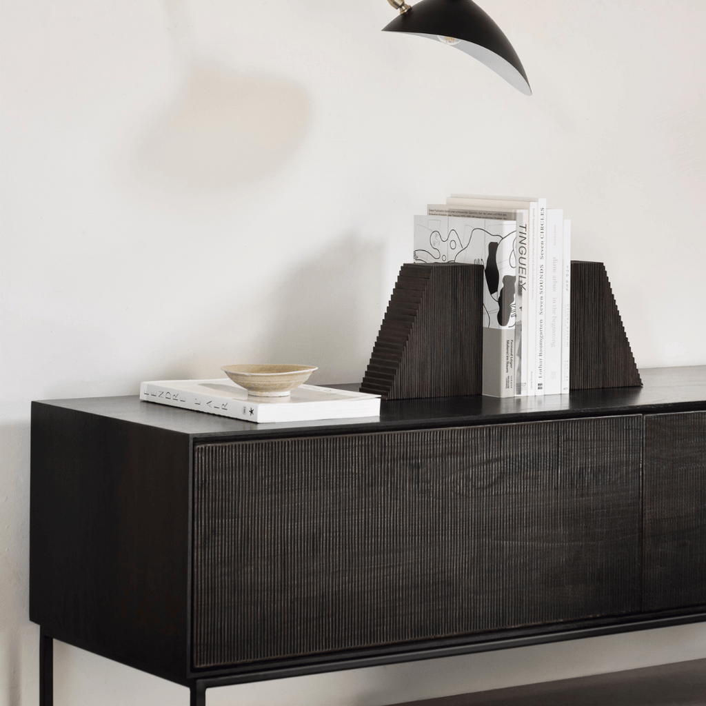 Meuble TV moderne noir en métal pour le salon