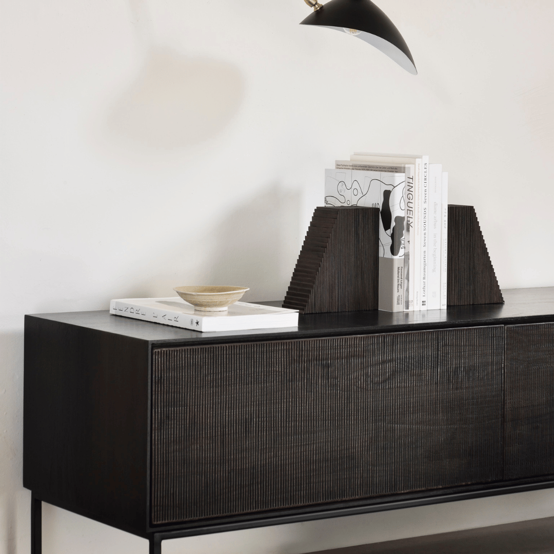 Meuble TV moderne noir en métal pour le salon