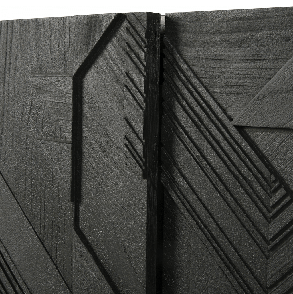 Meuble TV moderne noir en métal pour salon