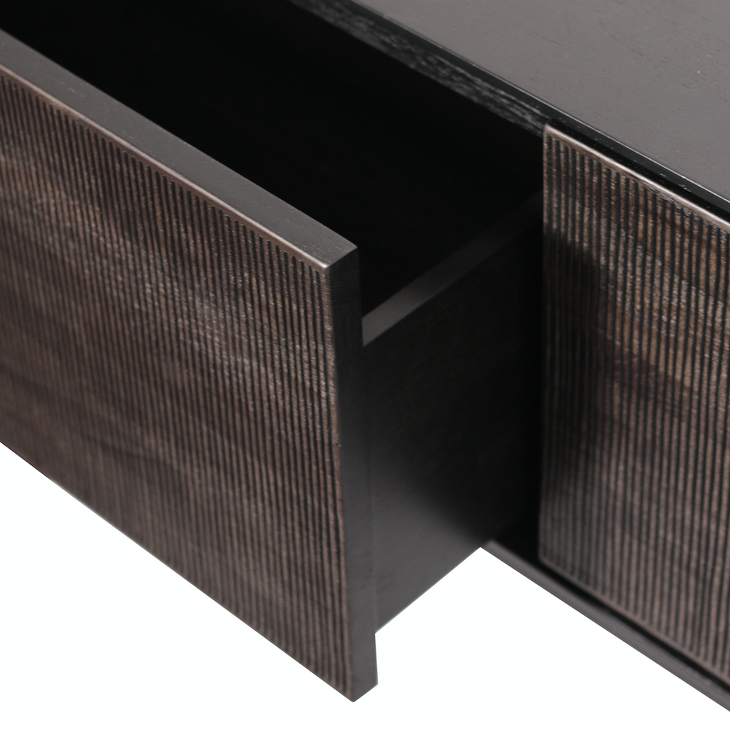 Meuble TV moderne en métal noir pour salon