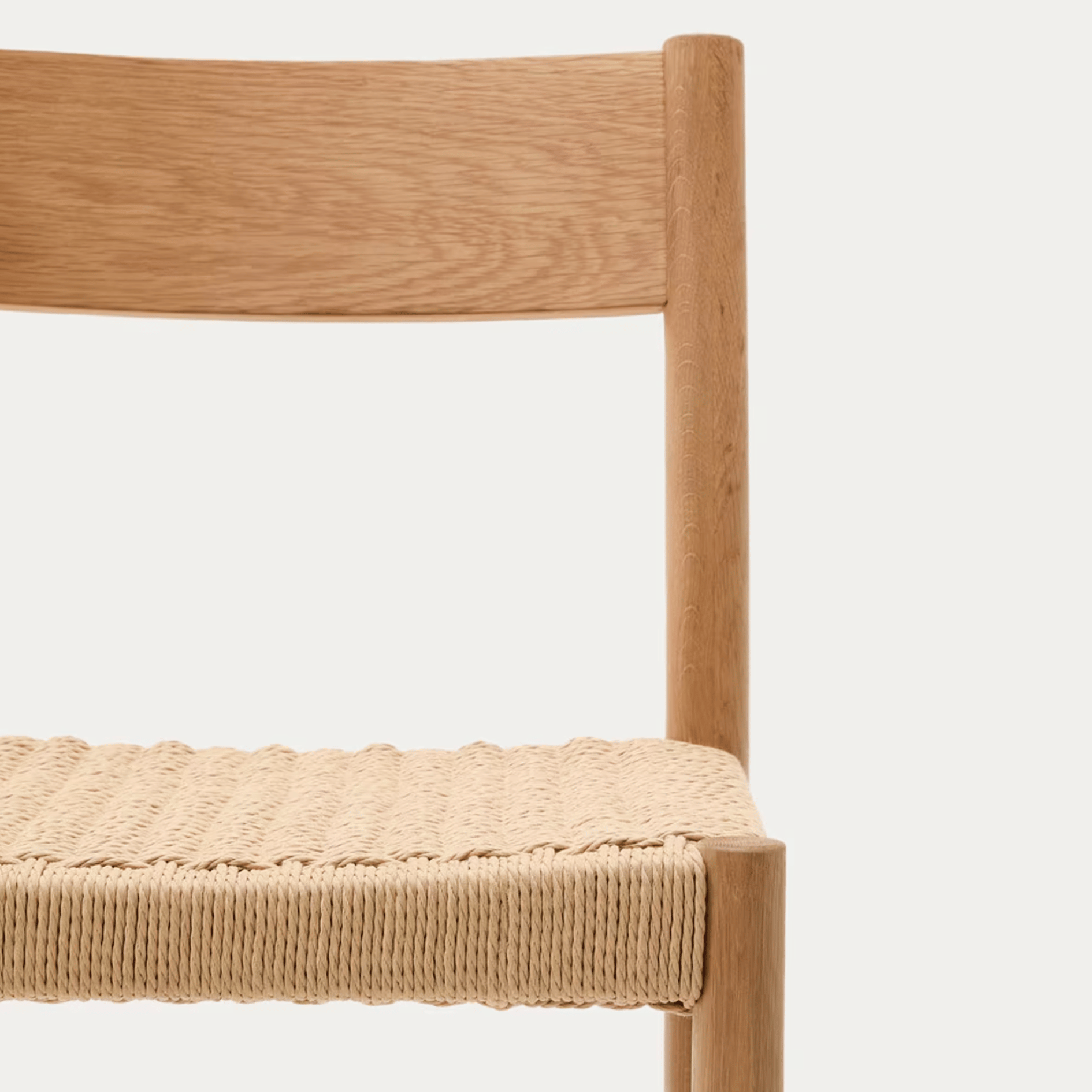 Tabouret de bar rustique en chêne naturel avec dossier incurvé pour la cuisine
