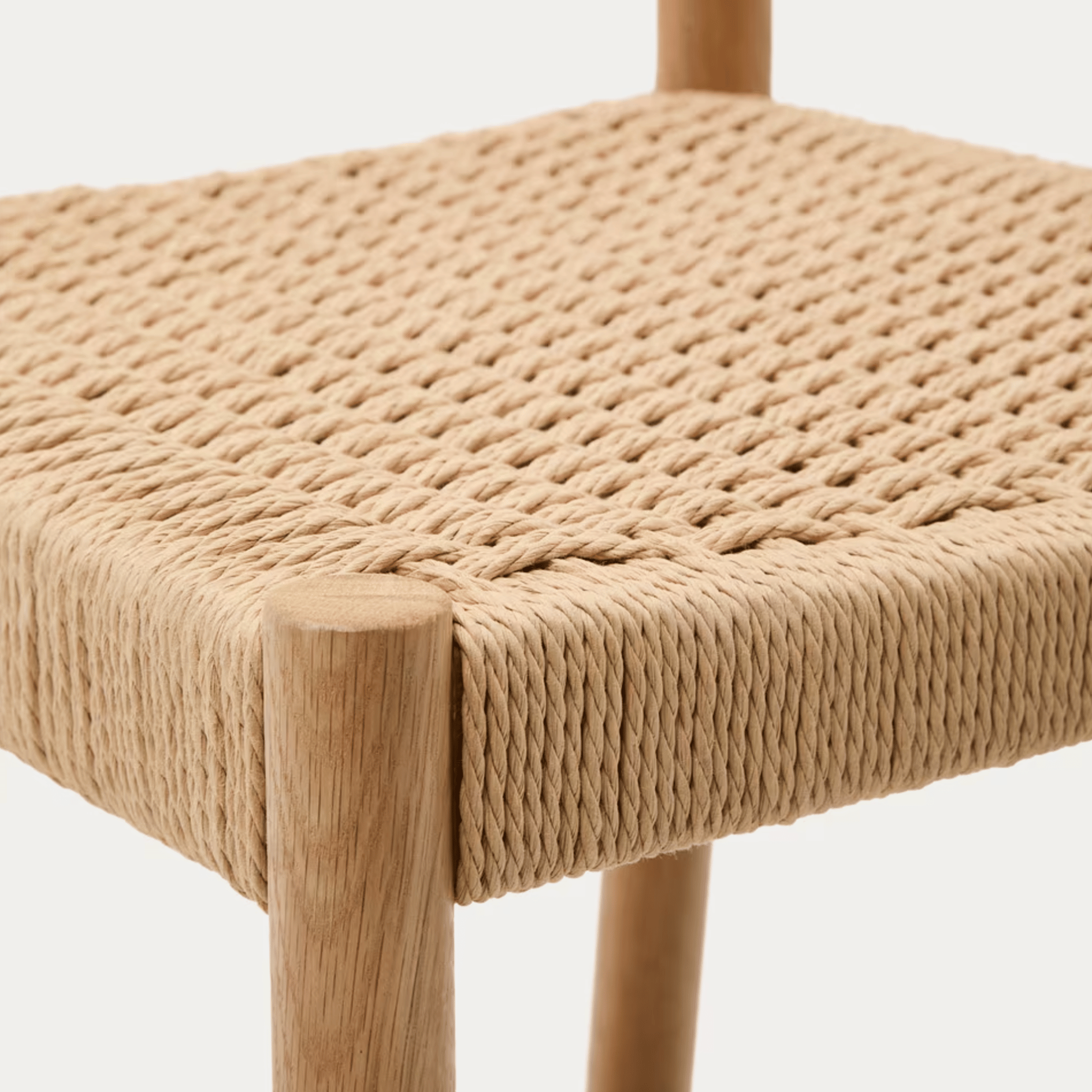 Tabouret de bar rustique en chêne naturel avec dossier incurvé pour la cuisine