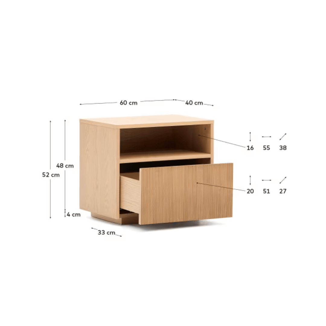 Table de chevet moderne en chêne pour chambre à coucher