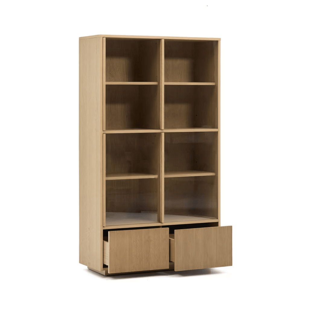 Meuble de rangement moderne en chêne avec rangement pour salon