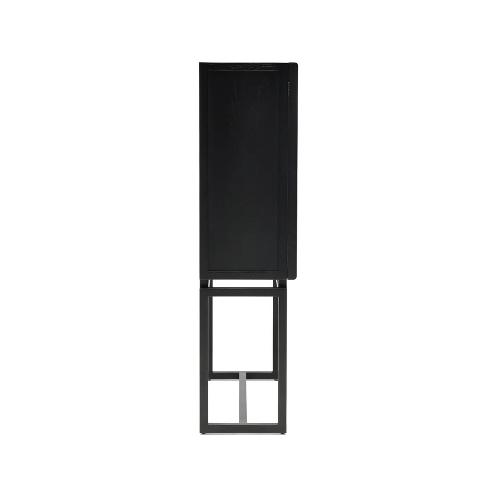 Meuble de rangement moderne en chêne noir avec rangement pour bureau