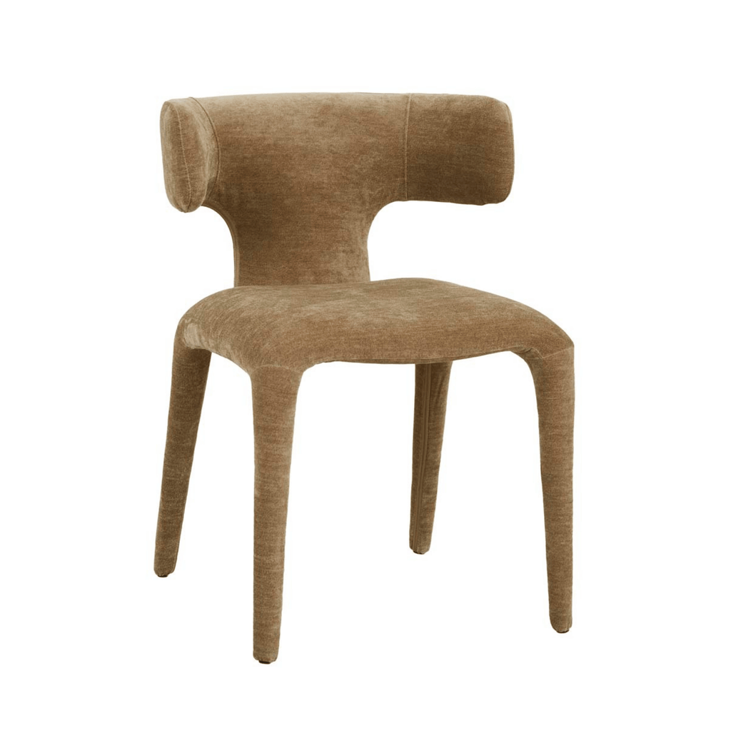 Chaise de salle à manger en velours tapissée pour salle à manger