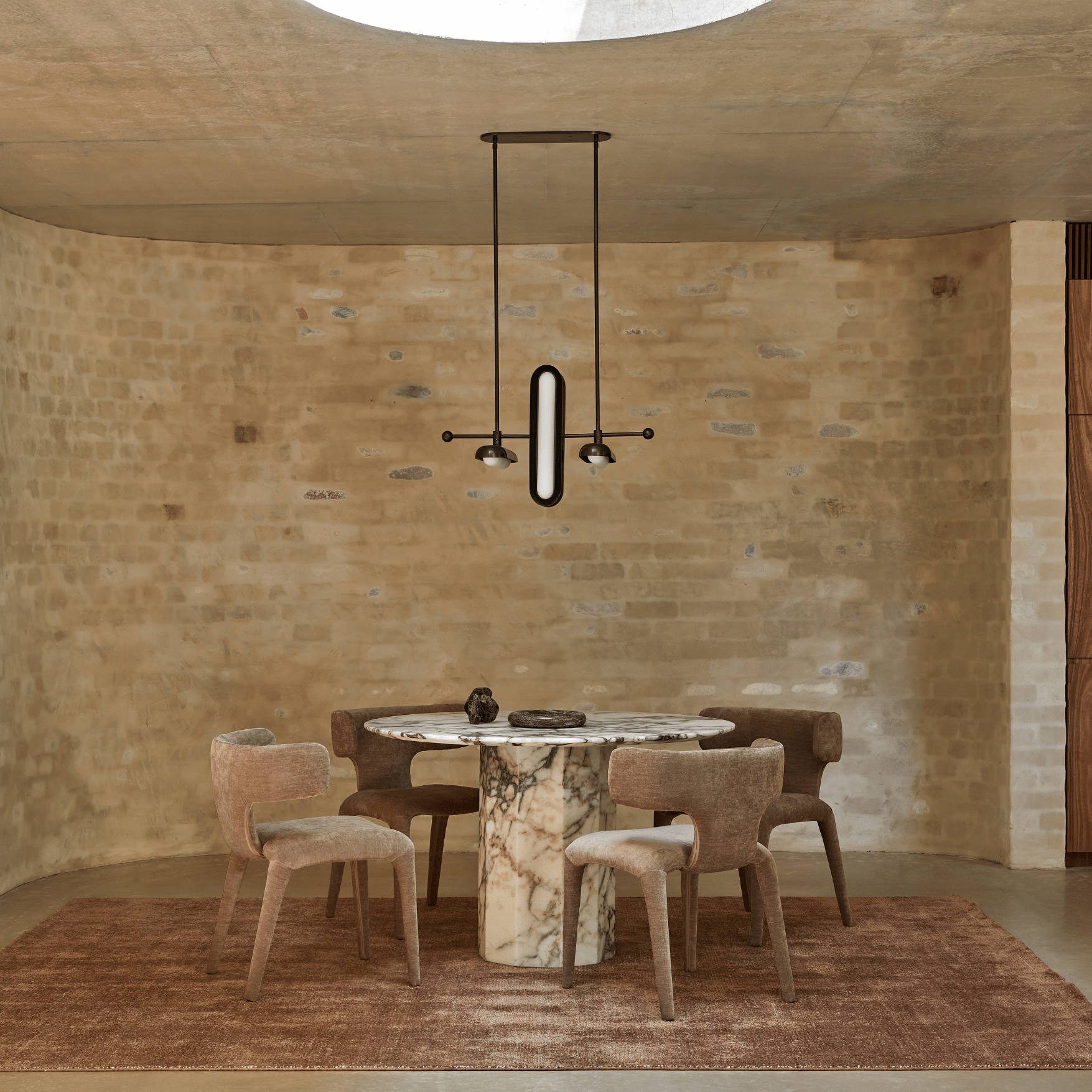 Chaise de salle à manger en velours tapissée pour salle à manger