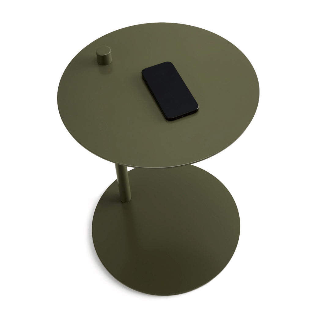 Table d'appoint en métal vert