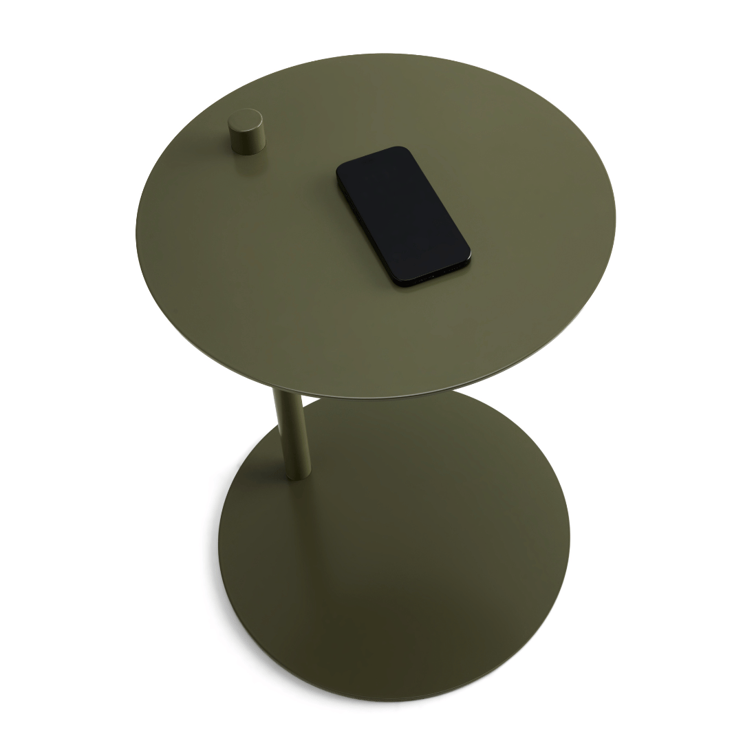 Table d'appoint en métal vert