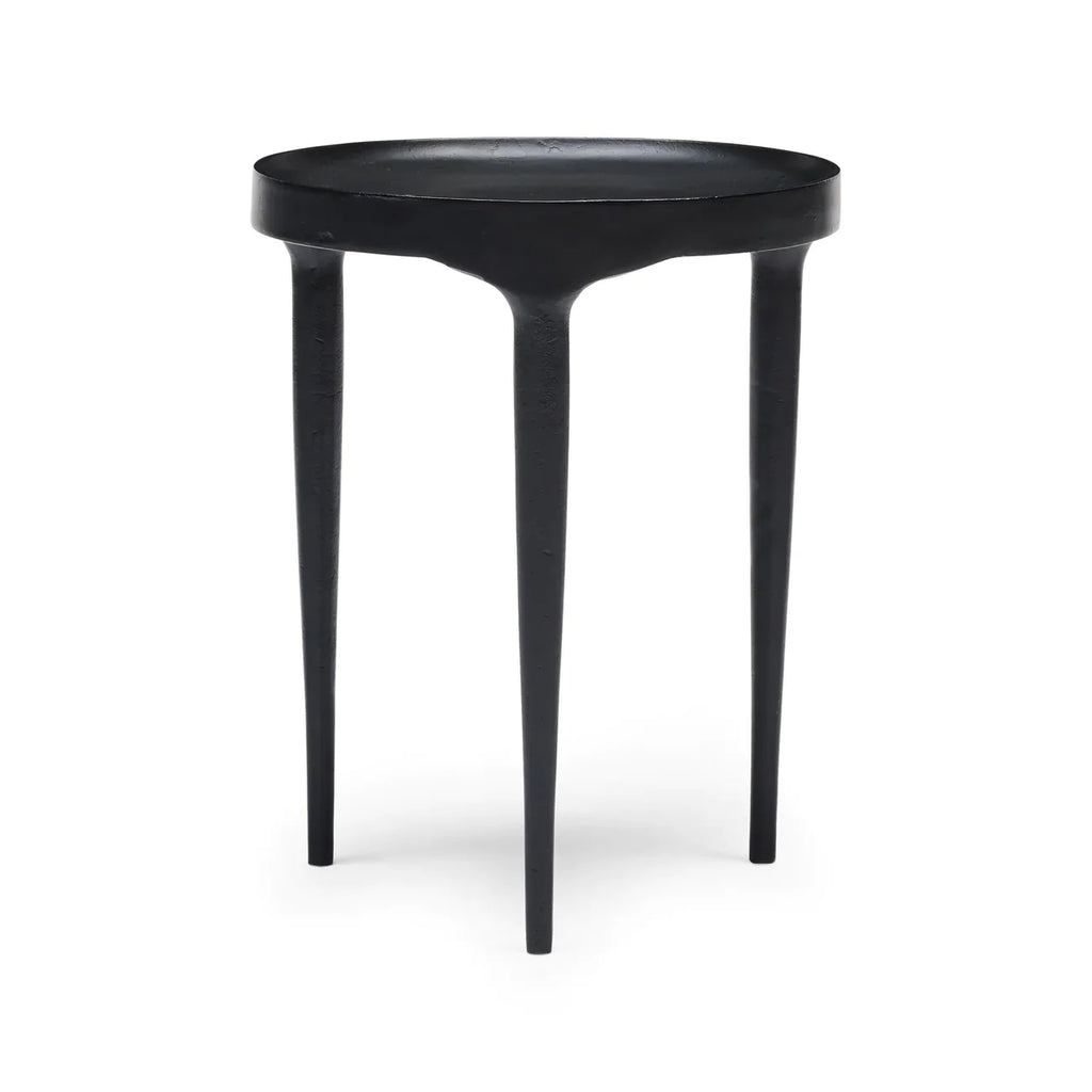 Table d'appoint en métal noir mat pour salon