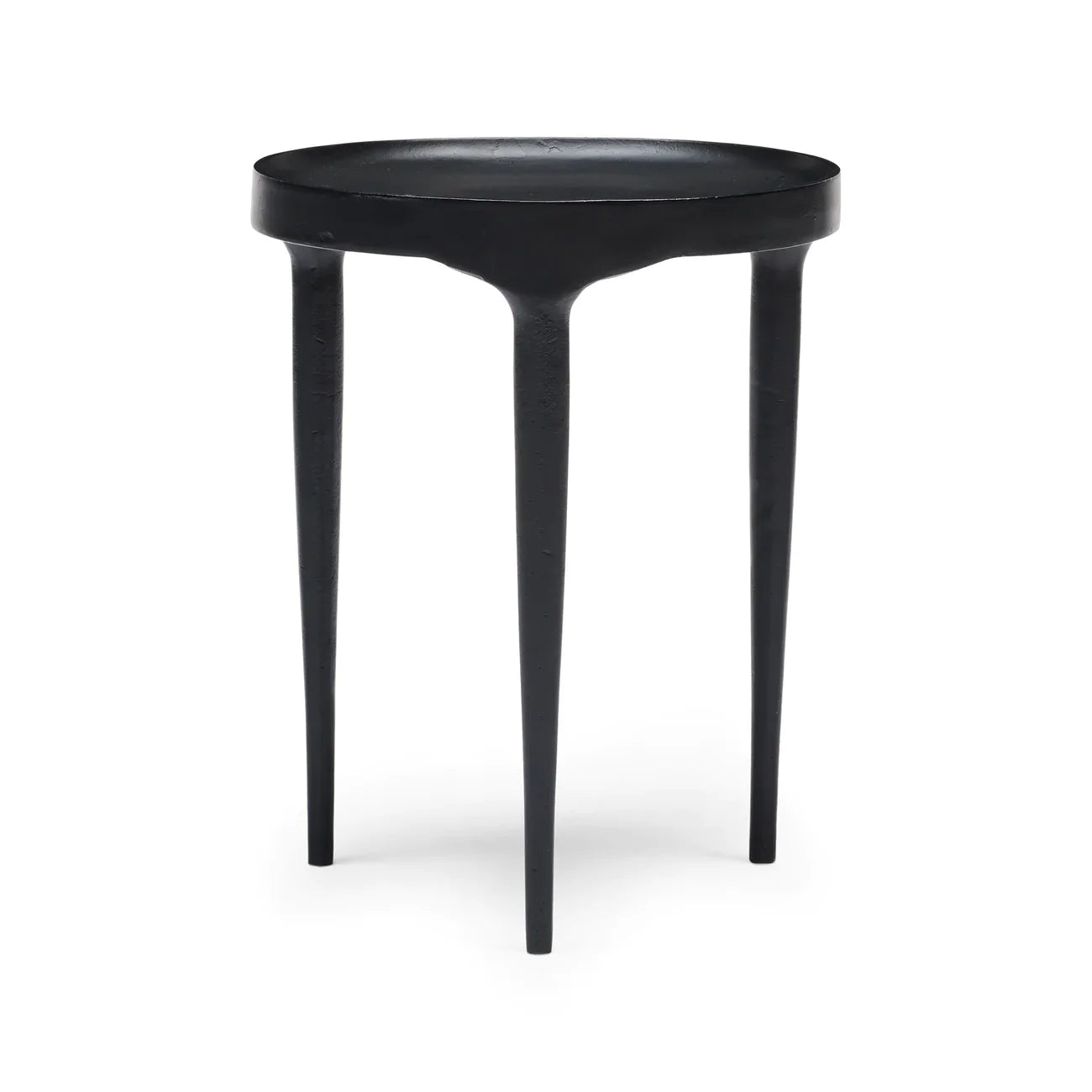 Table d'appoint en métal noir mat pour salon