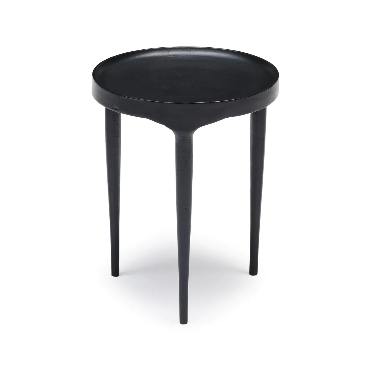 Table d'appoint en métal noir mat pour salon