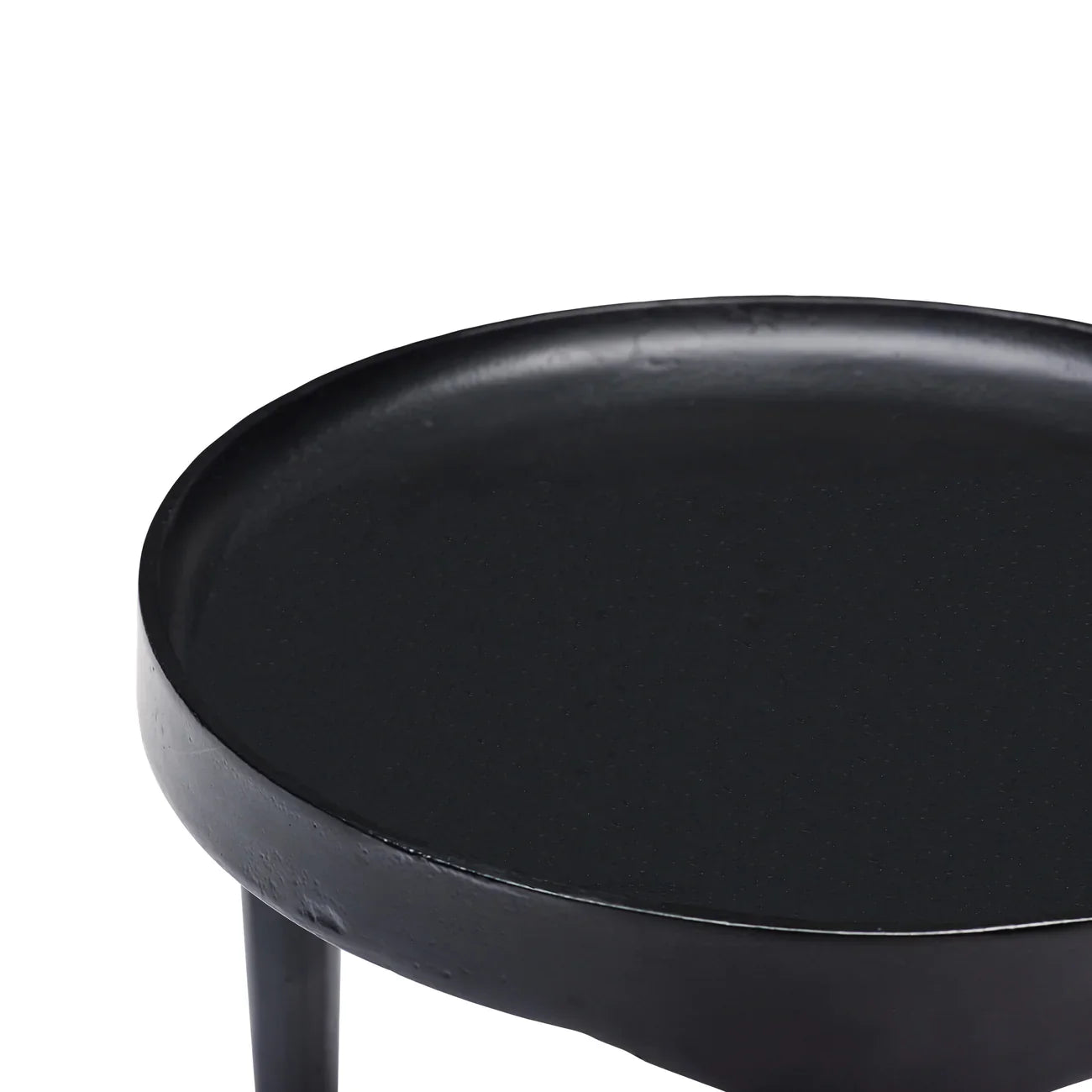 Table d'appoint en métal noir mat pour salon