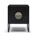 Table de chevet moderne en chêne noir pour chambre à coucher