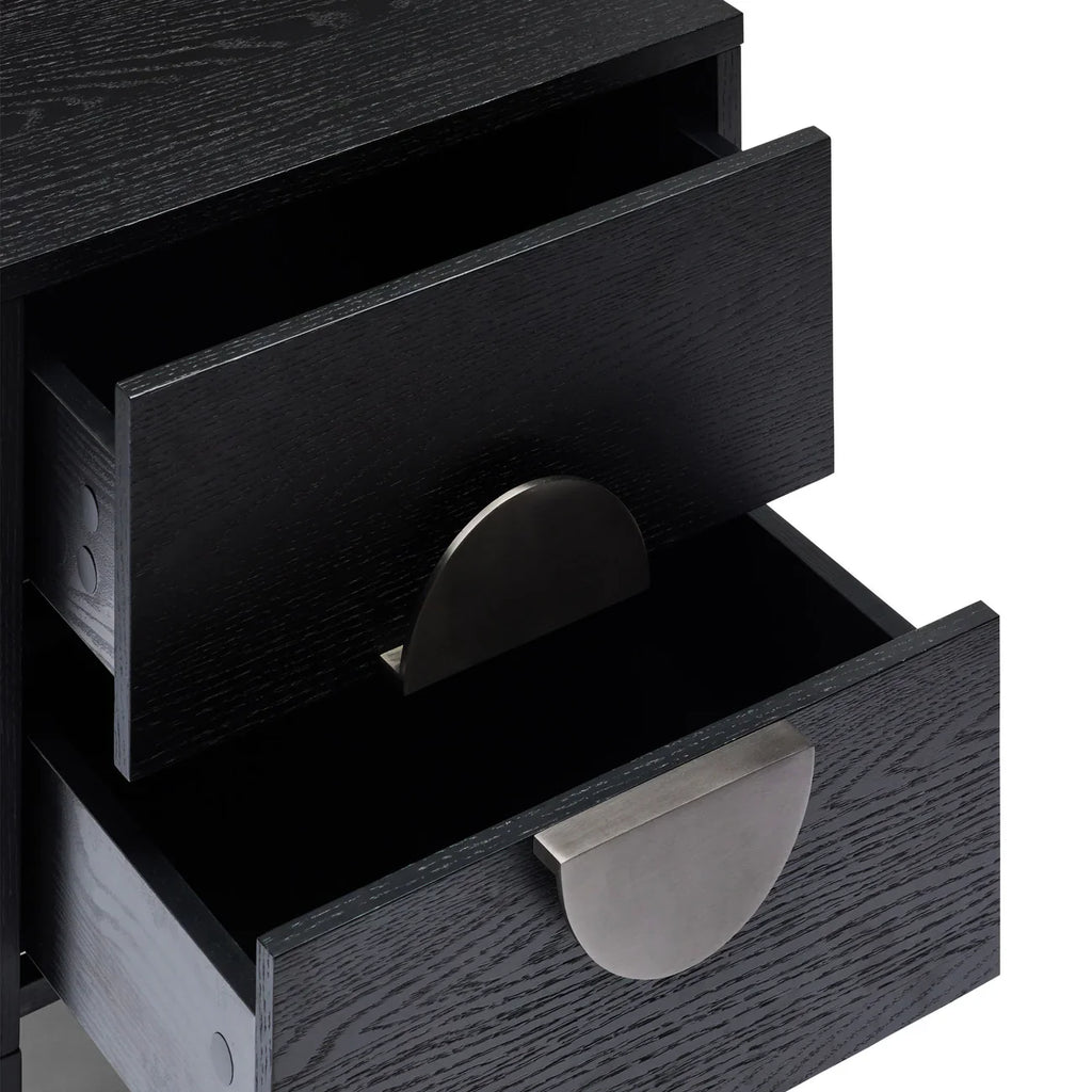 Table de chevet moderne en chêne noir pour chambre à coucher