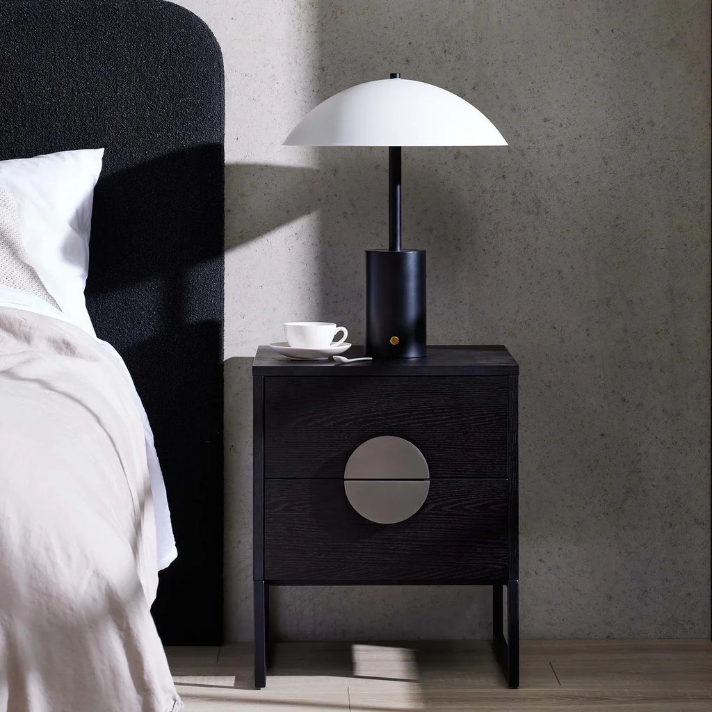 Table de chevet moderne en chêne noir pour chambre à coucher