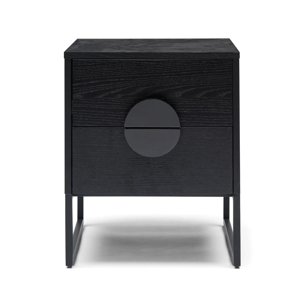 Table de chevet moderne en chêne noir pour chambre à coucher