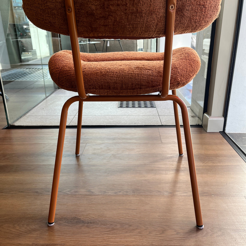 Chaise de salle à manger moderne en chenille avec revêtement tissu pour salle à manger