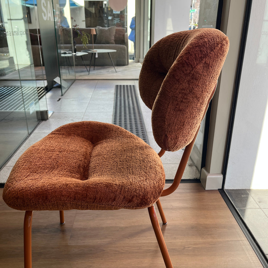 Chaise de salle à manger moderne en chenille avec revêtement tissu pour salle à manger