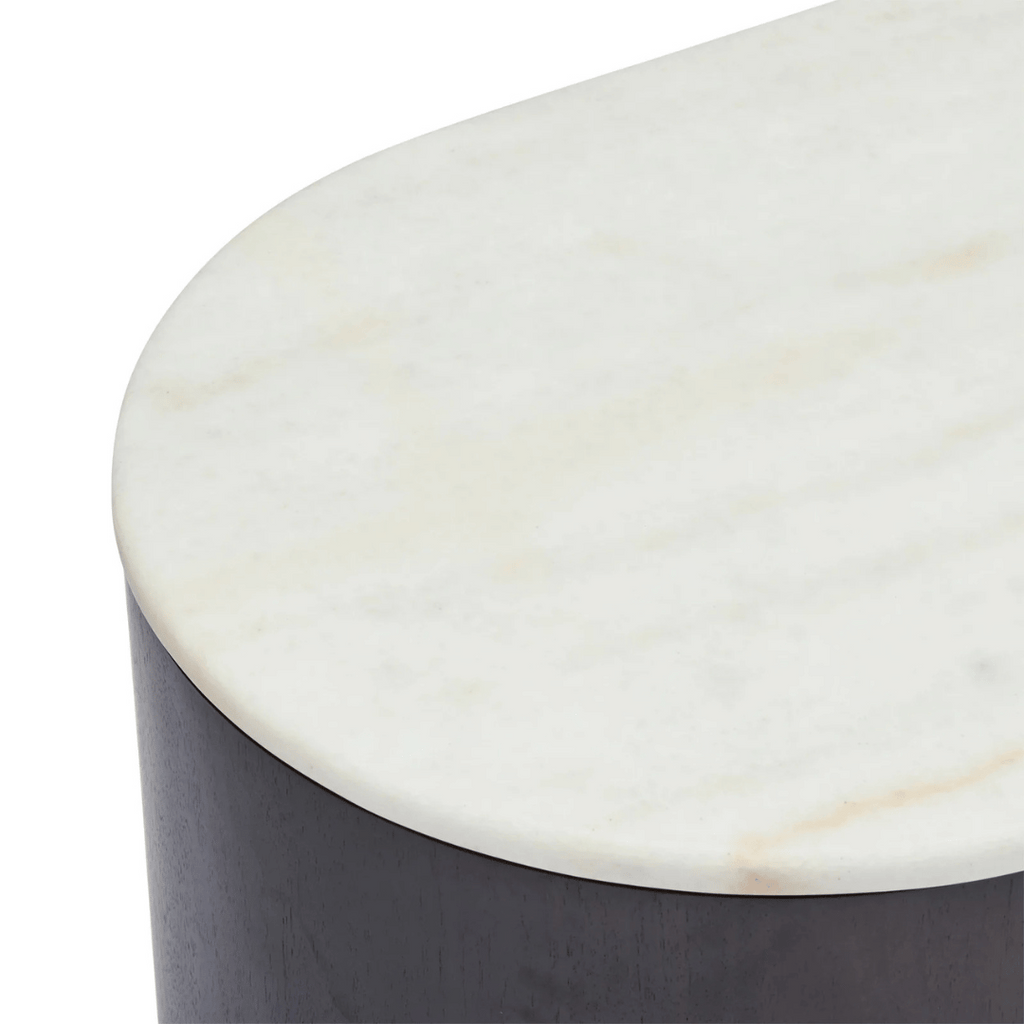 Meuble TV noyer et marbre style Mid-Century avec rangement pour salon