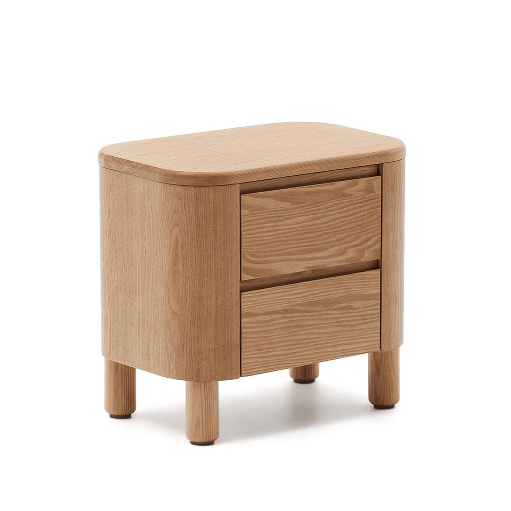 Table de chevet en frêne avec fermeture amortie pour chambre à coucher