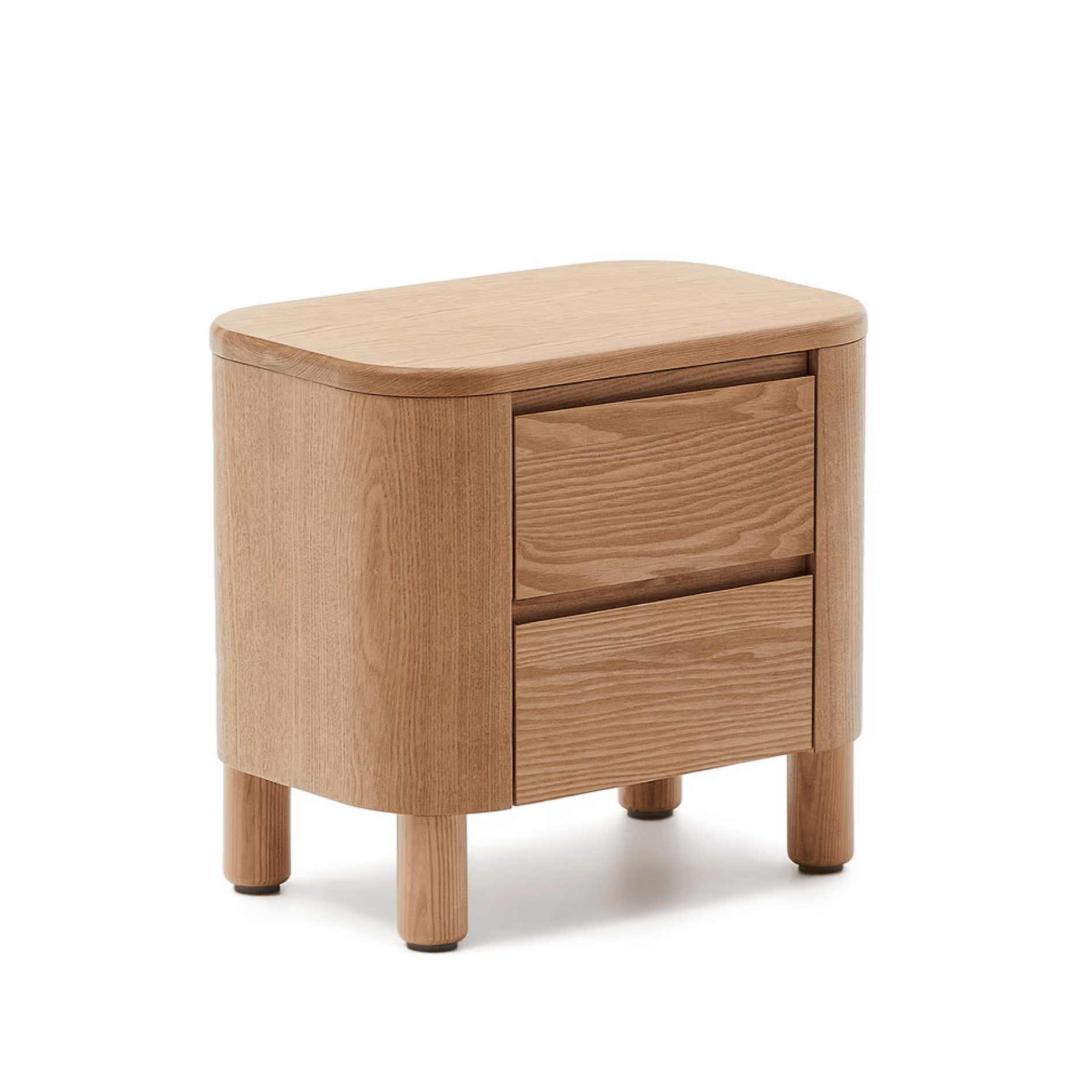 Table de chevet en frêne avec fermeture amortie pour chambre à coucher