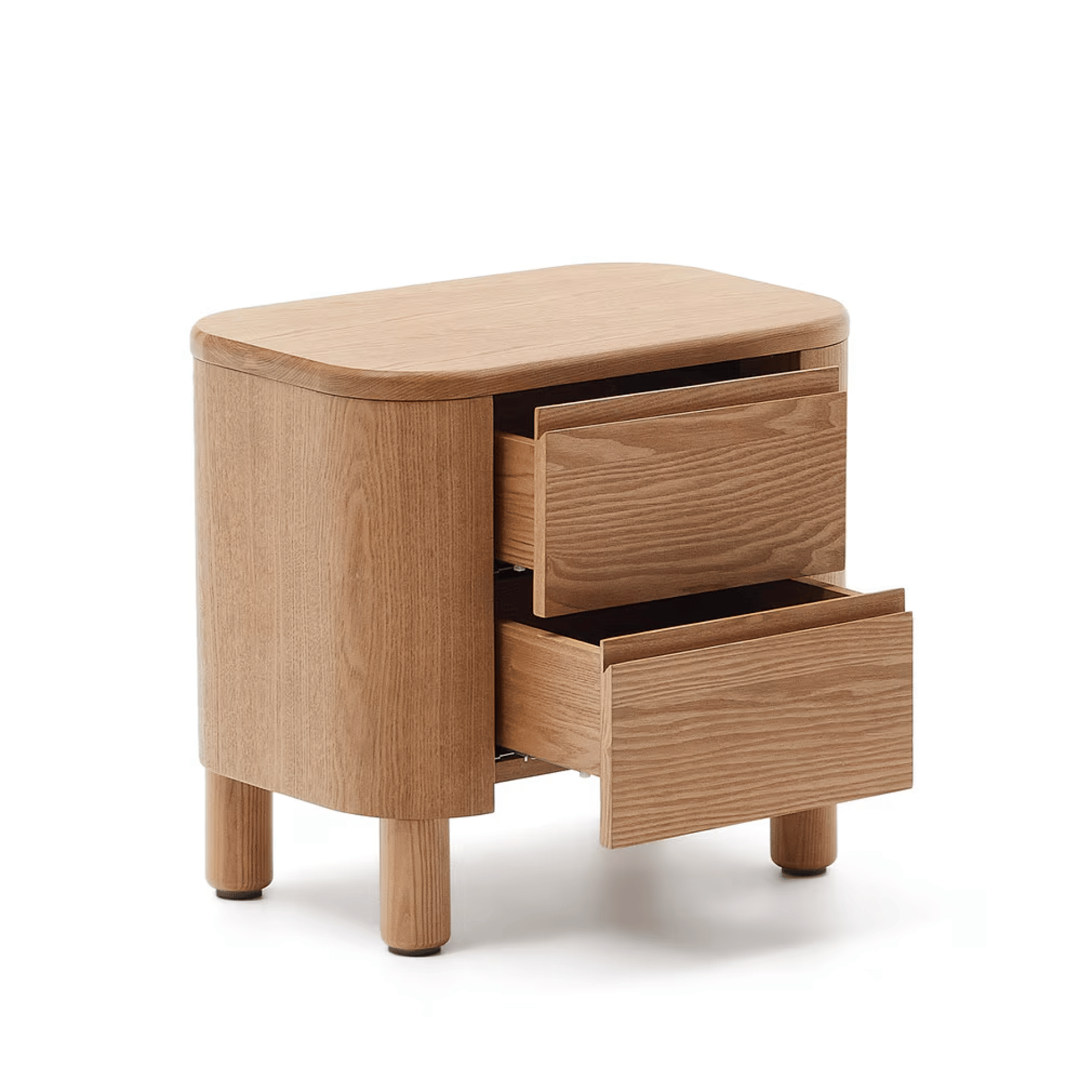 Table de chevet en frêne avec fermeture amortie pour chambre à coucher