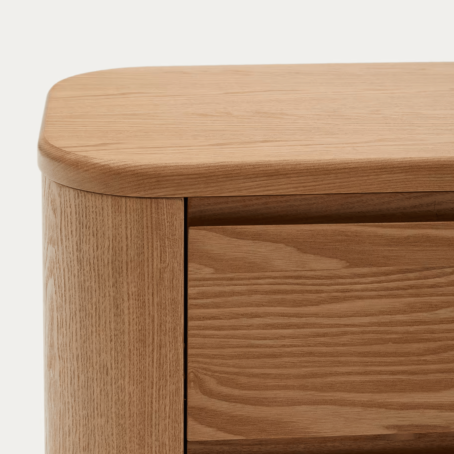 Table de chevet en frêne avec fermeture amortie pour chambre à coucher