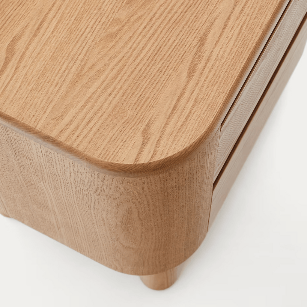 Table de chevet en frêne avec fermeture amortie pour chambre à coucher