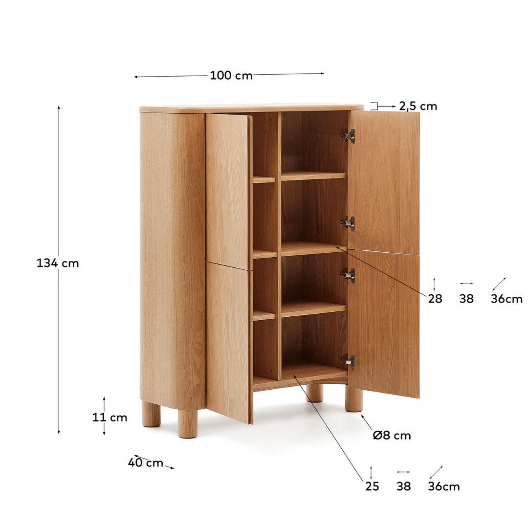 Armoire de rangement à cendres avec rangement pour bureau