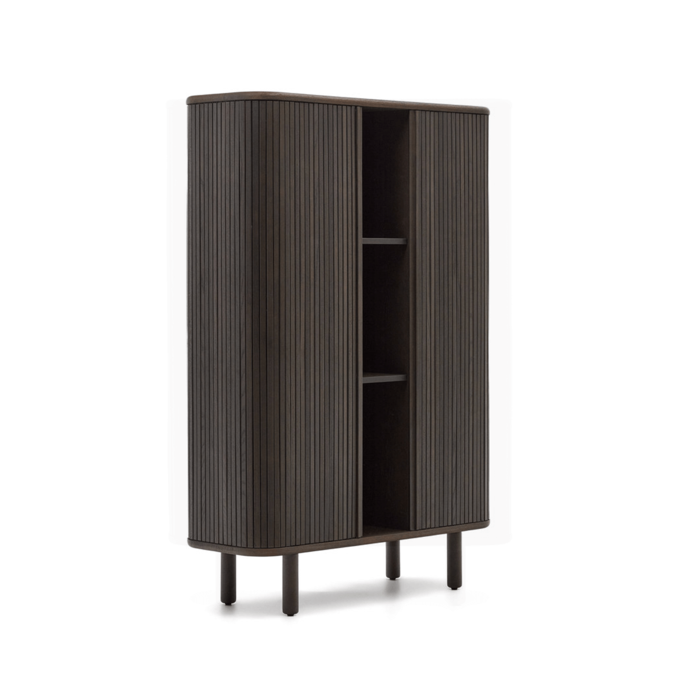 Armoire de rangement de bureau en frêne brun avec rangement