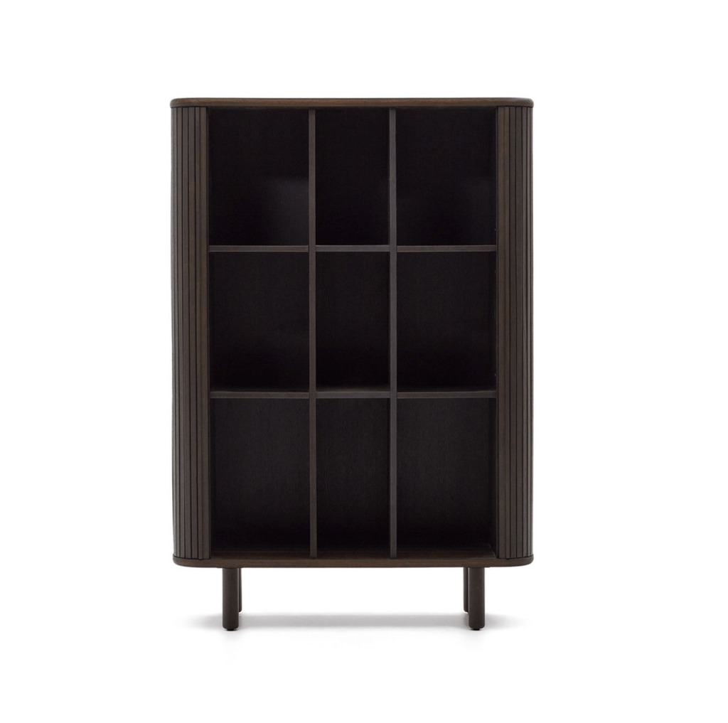 Armoire de rangement de bureau en frêne brun avec rangement