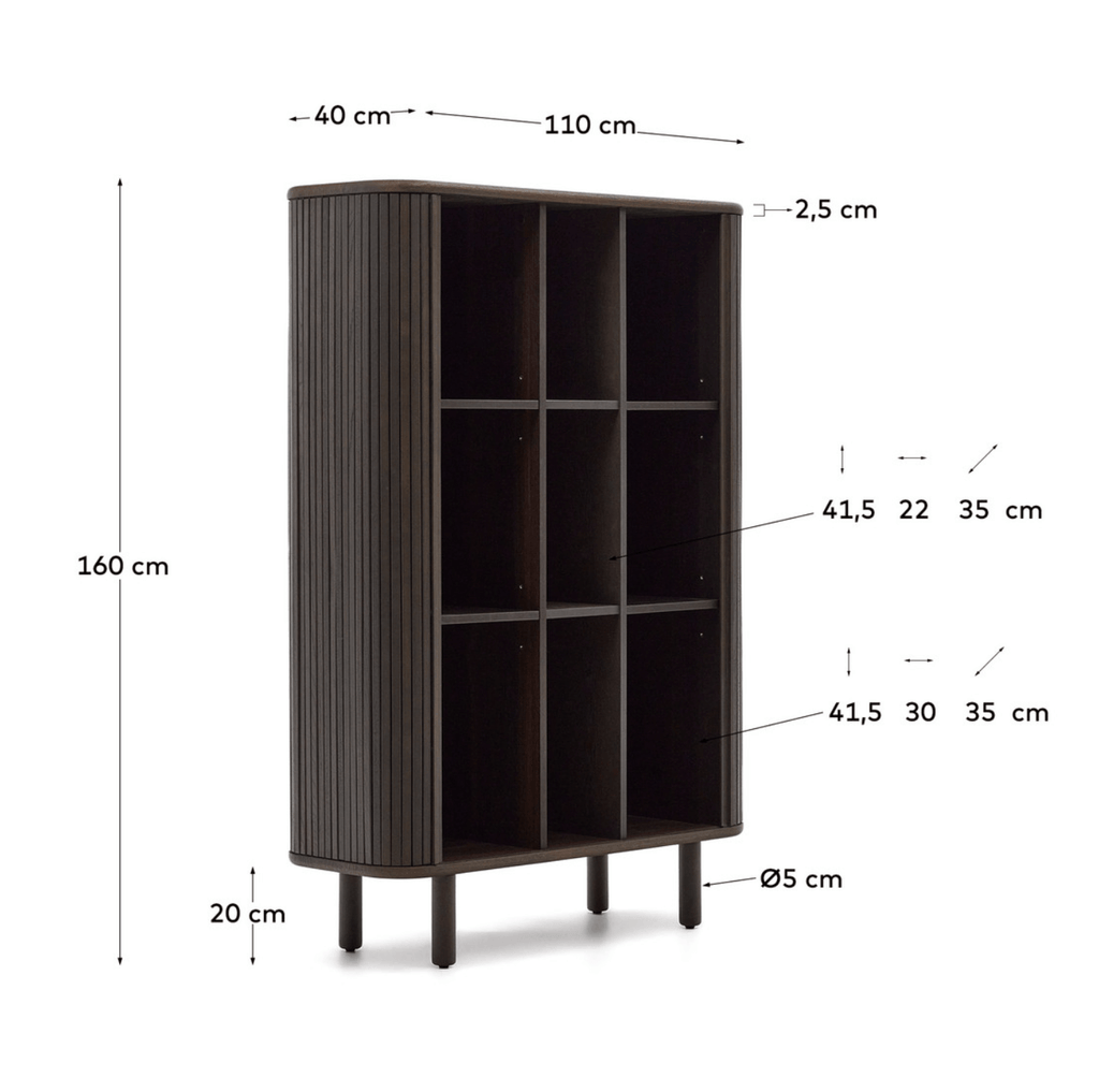 Armoire de rangement de bureau en frêne brun avec rangement