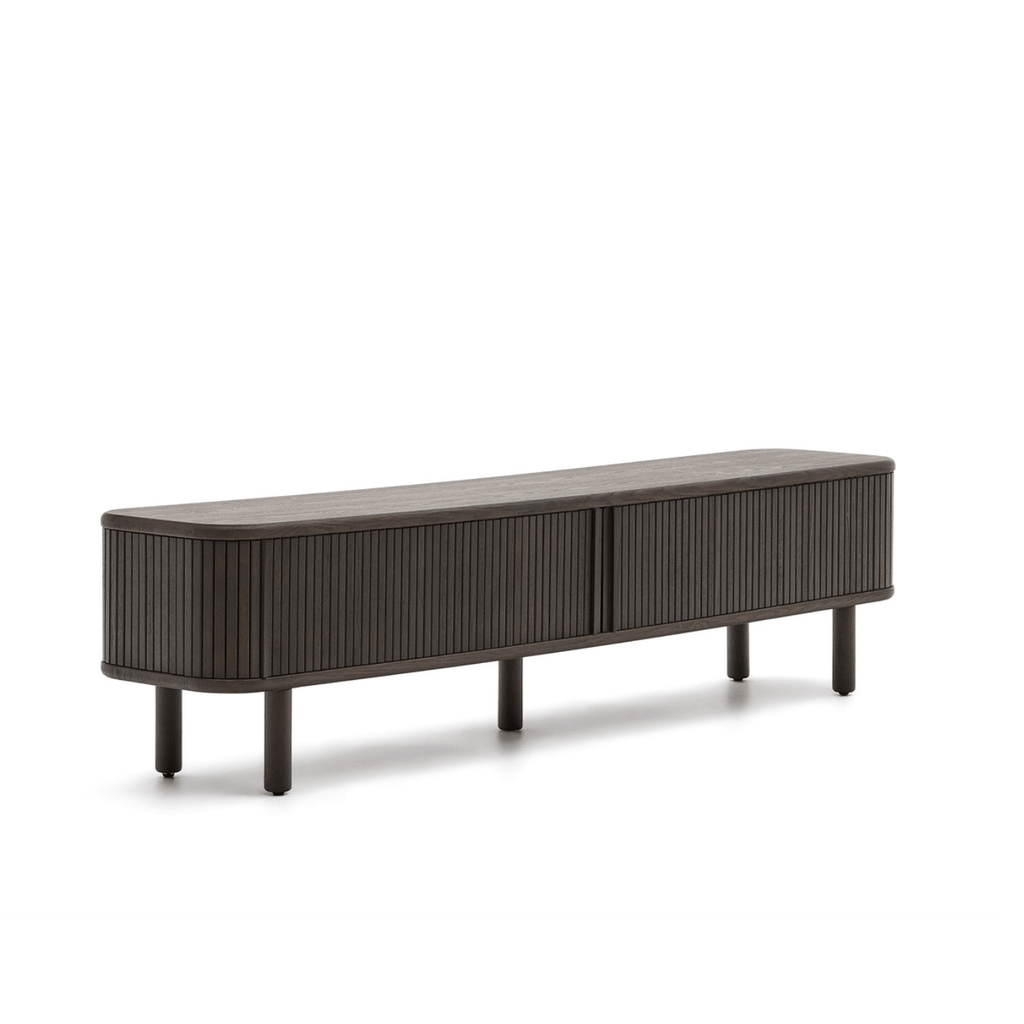 Meuble TV en frêne brun style Mid-Century pour salon