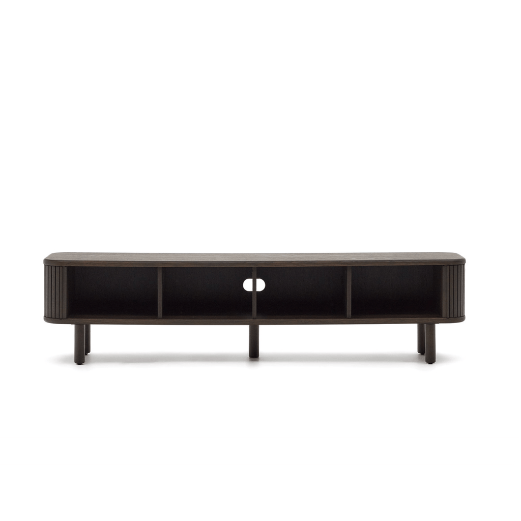Meuble TV en frêne brun style Mid-Century pour salon
