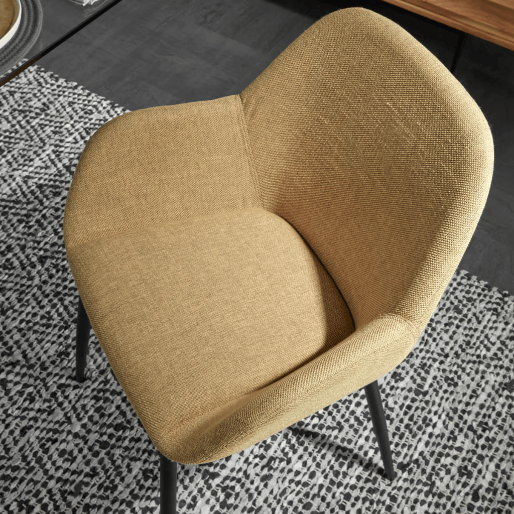 Chaise de salle à manger en frêne noir avec mousse haute densité et pieds en bois pour salle à manger