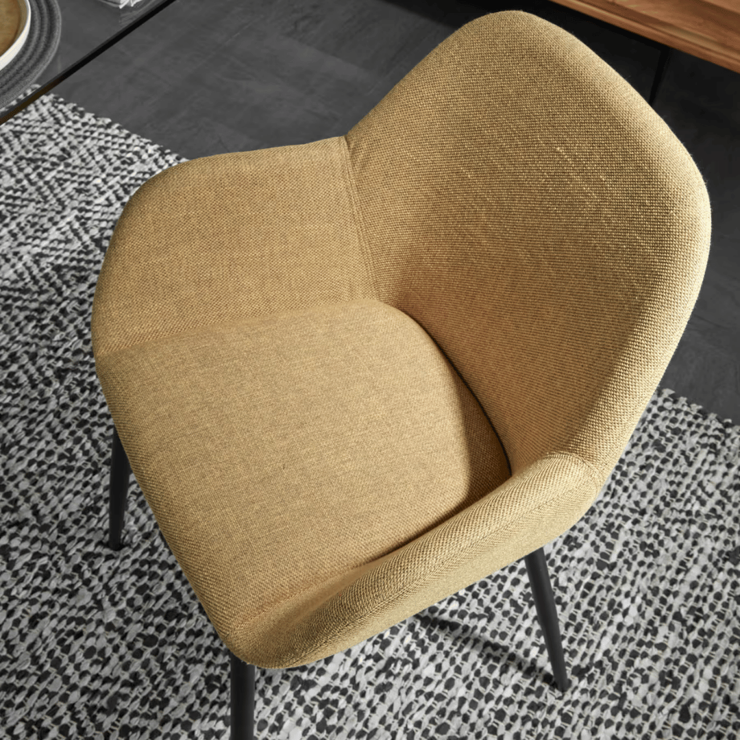 Chaise de salle à manger en frêne noir avec mousse haute densité et pieds en bois pour salle à manger