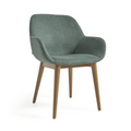Chaise de salle à manger Green Ash avec mousse haute densité et pieds en bois pour salle à manger