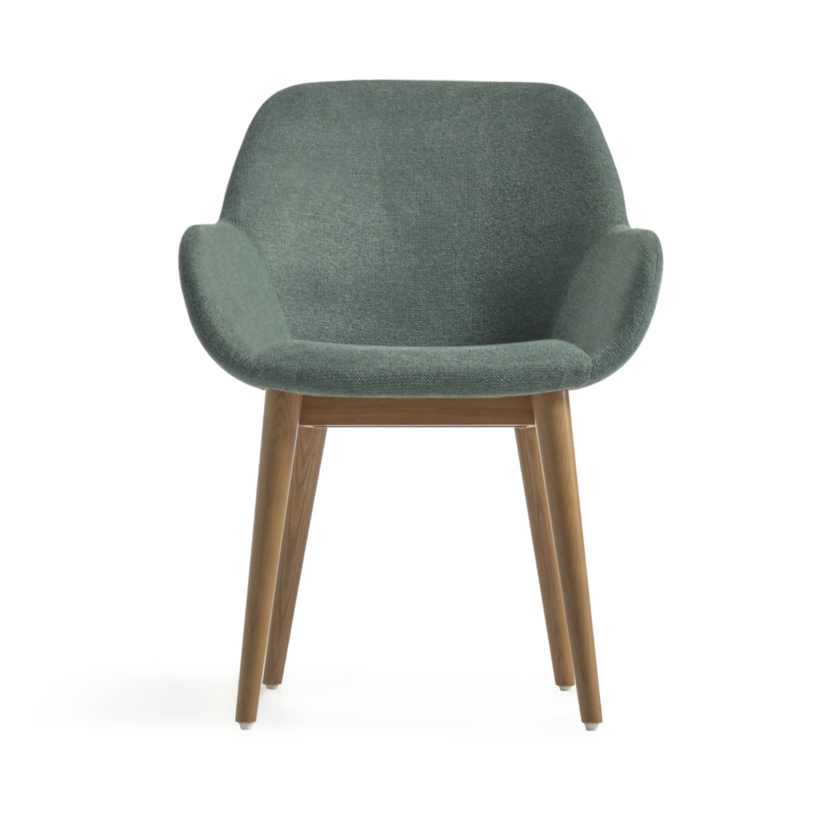Chaise de salle à manger Green Ash avec mousse haute densité et pieds en bois pour salle à manger