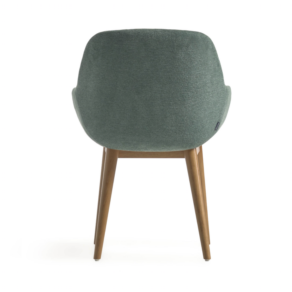 Chaise de salle à manger Green Ash avec mousse haute densité et pieds en bois pour salle à manger
