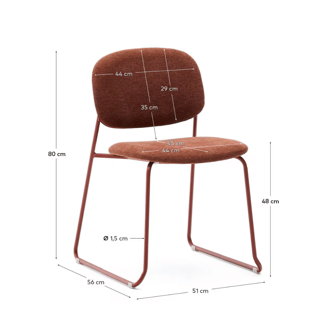 Chaise de salle à manger moderne en métal empilable