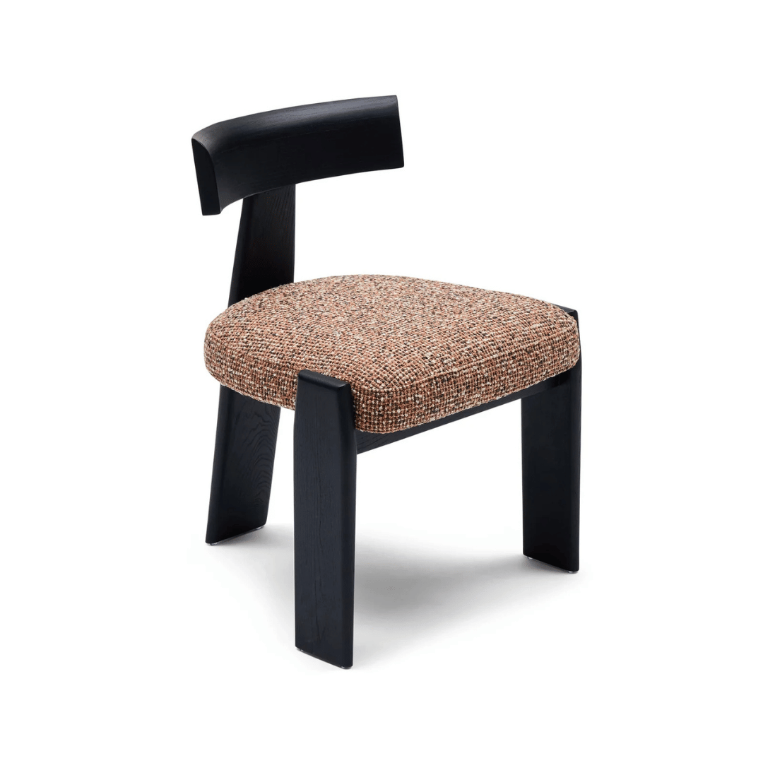 Chaise de salle à manger en chêne noir avec mousse haute densité et assise rembourrée pour salle à manger