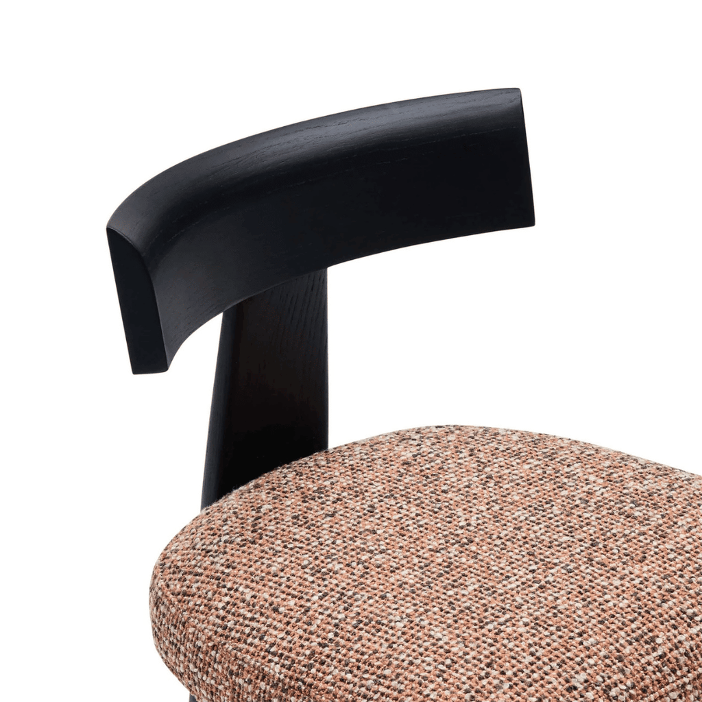 Chaise de salle à manger en chêne noir avec mousse haute densité et assise rembourrée pour salle à manger