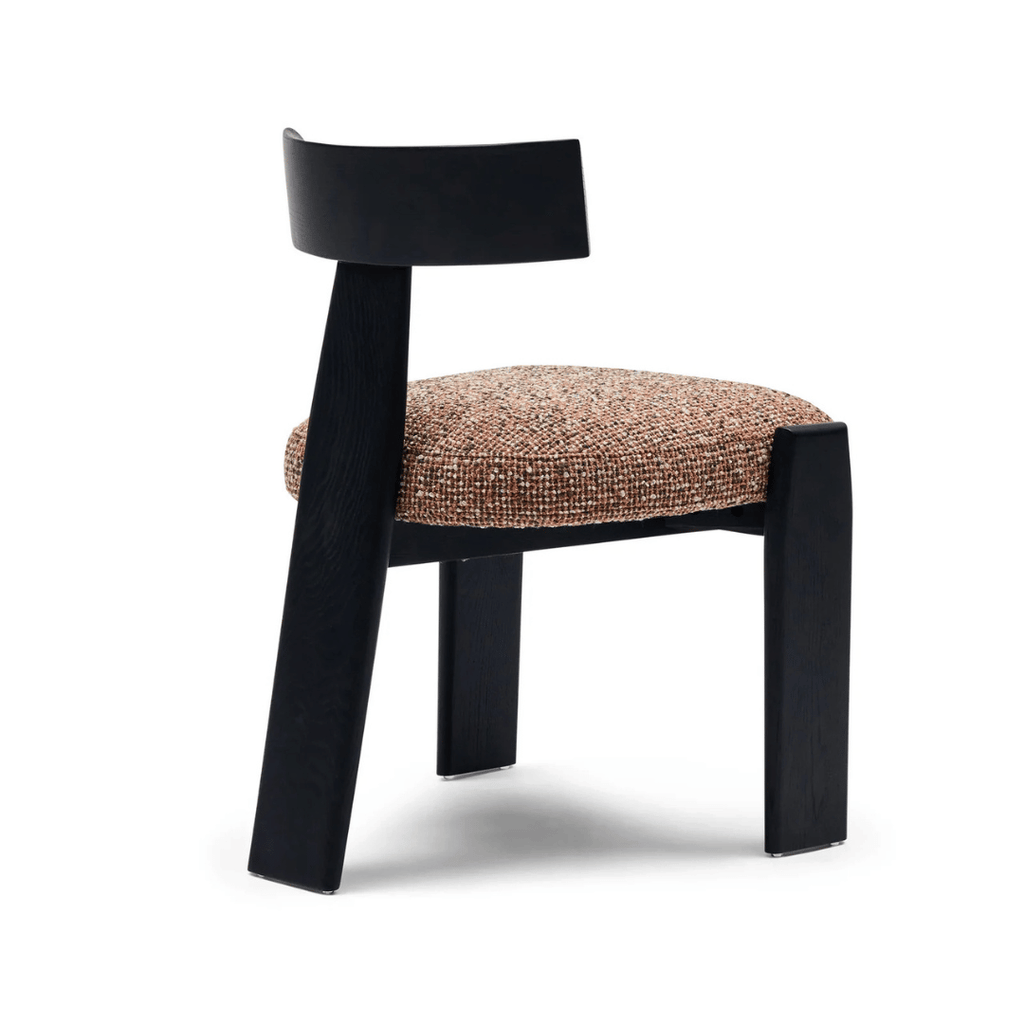 Chaise de salle à manger en chêne noir avec mousse haute densité et assise rembourrée pour salle à manger