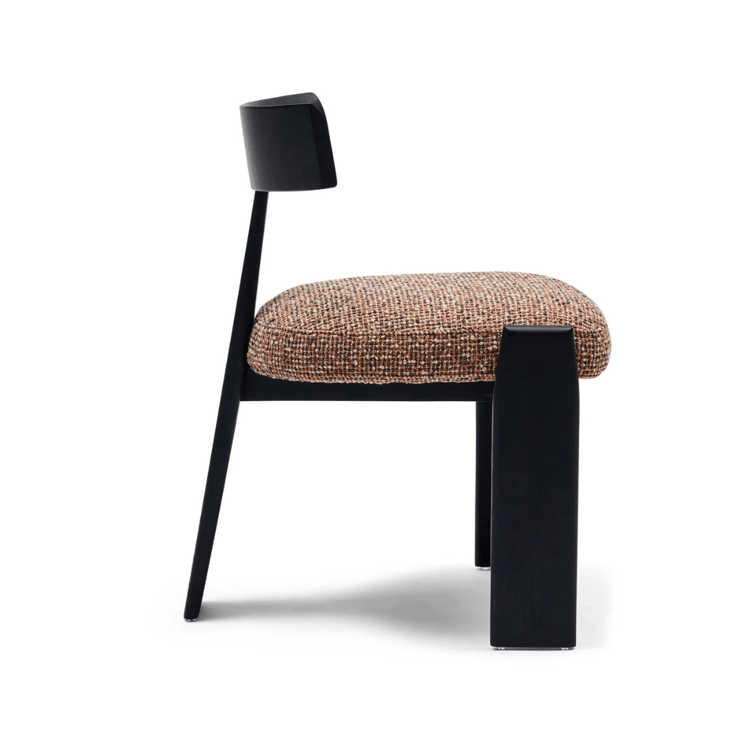Chaise de salle à manger en chêne noir avec mousse haute densité et assise rembourrée pour salle à manger
